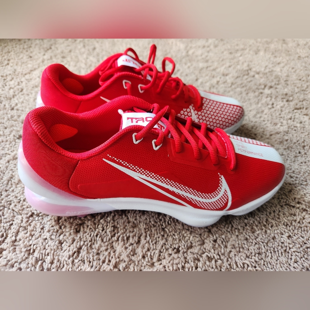 Nike Force Zoom Trout 7 Pro Red White Baseball Cleats Mens Size 9 CQ7224-602 New